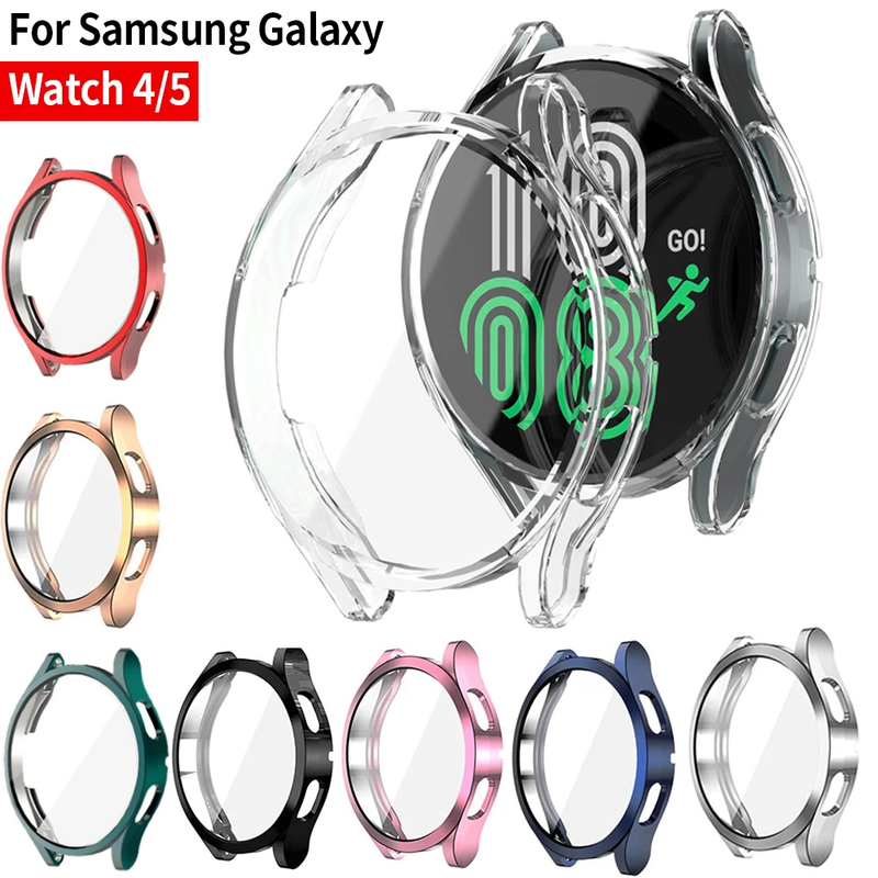 Laikrodžio dėklas, skirtas Samsung Galaxy Watch 4/5 40mm 44mm ekrano apsauga TPU universalus buferio apsauginis dangtelis, skirtas Watch 5 40mm 44mm_voghion.com