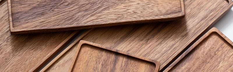 Kleines rechteckiges Serviertablett aus Massivholz – Mehrzweck-Kaffee- und Teetablett für die Inneneinrichtung und Desserts_voghion.com