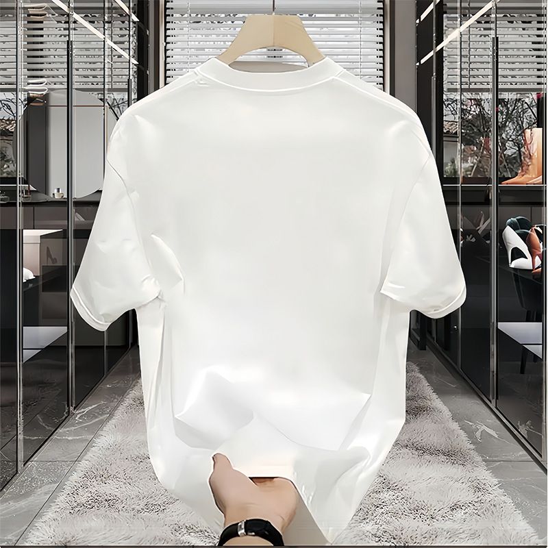 Maglietta a maniche corte da uomo di alta qualità estate 2024 nuovo marchio di moda semplice maglietta girocollo in cotone stampato per uomo_voghion.com