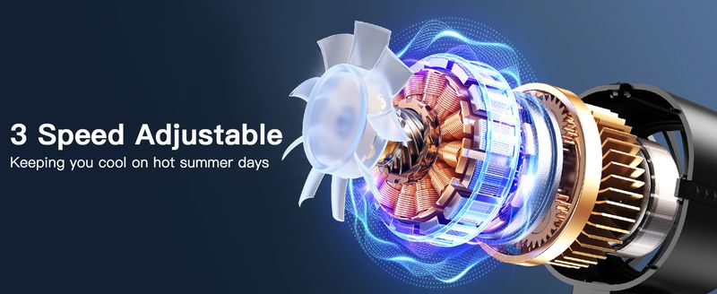 Digital Mini Handheld Fan - 3 Speeds 3000mAh USB_voghion.com