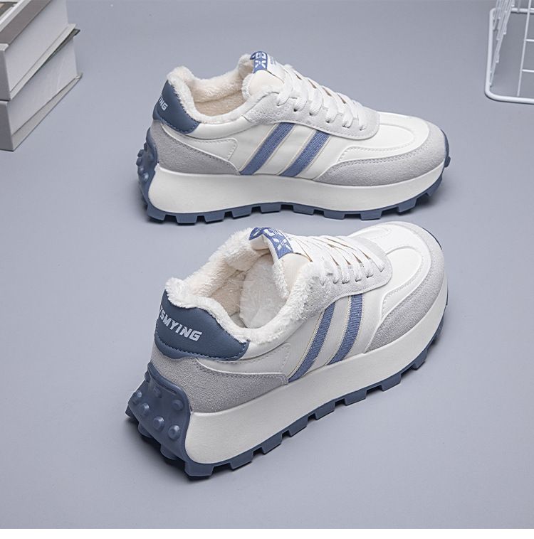Scarpe da ginnastica da donna con base spessa, scarpe da corsa versatili casual da studente in velluto da donna_voghion.com