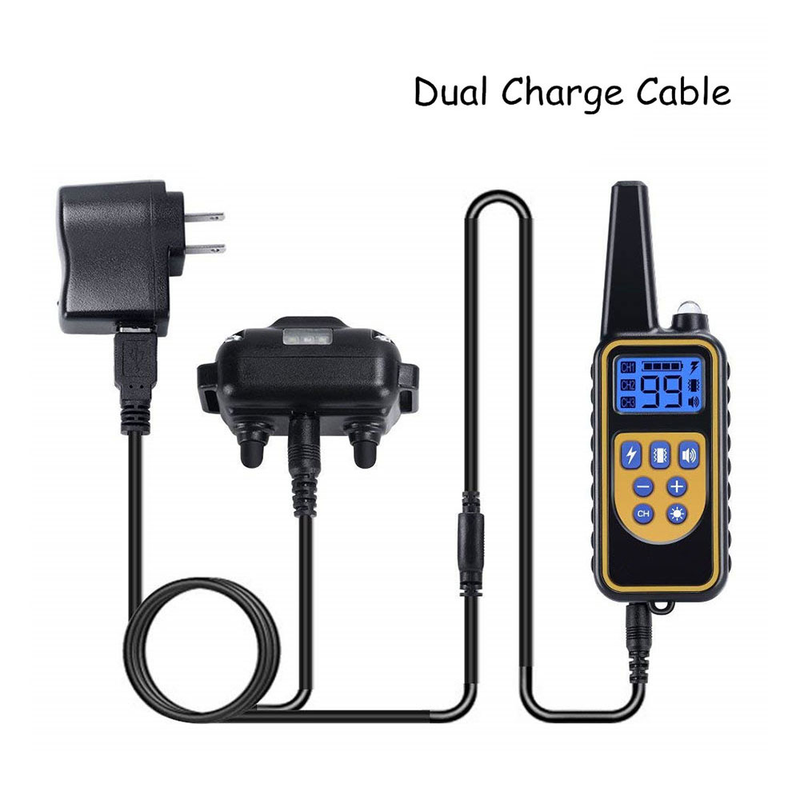 Dog Training Collar Electric Remote Pet Control Waterproof Rechargeable LCD Display Pet Collar All Size Shock Vibration Sound_voghion.com