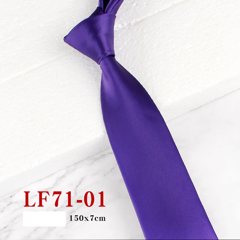 Unisex høj skudtæthed polyester ren farve slips herre festtøj håndlavet 7 cm sort sølvgrå marineblå vinrødt slips_voghion.com