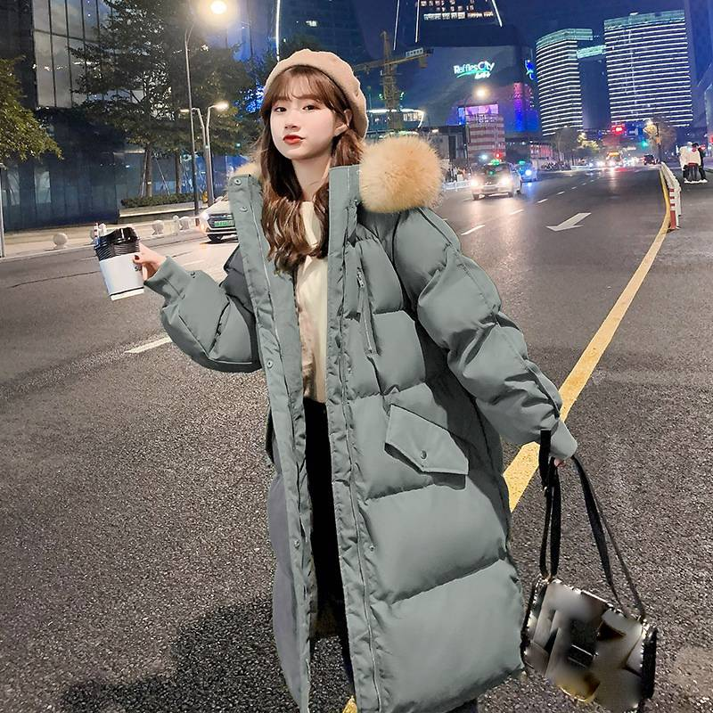 Damenbekleidung Wintermäntel Jacke für Damen Winter neue Version mittlerer und langer Beutelmantel lockerer Baumwollmantel dicke Baumwolljacke_voghion.com