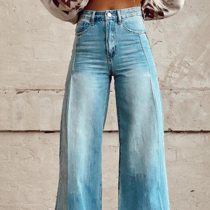 Damenbekleidung Große Größen Damen Freizeithosen Dünne Jeans Weites Bein_voghion.com
