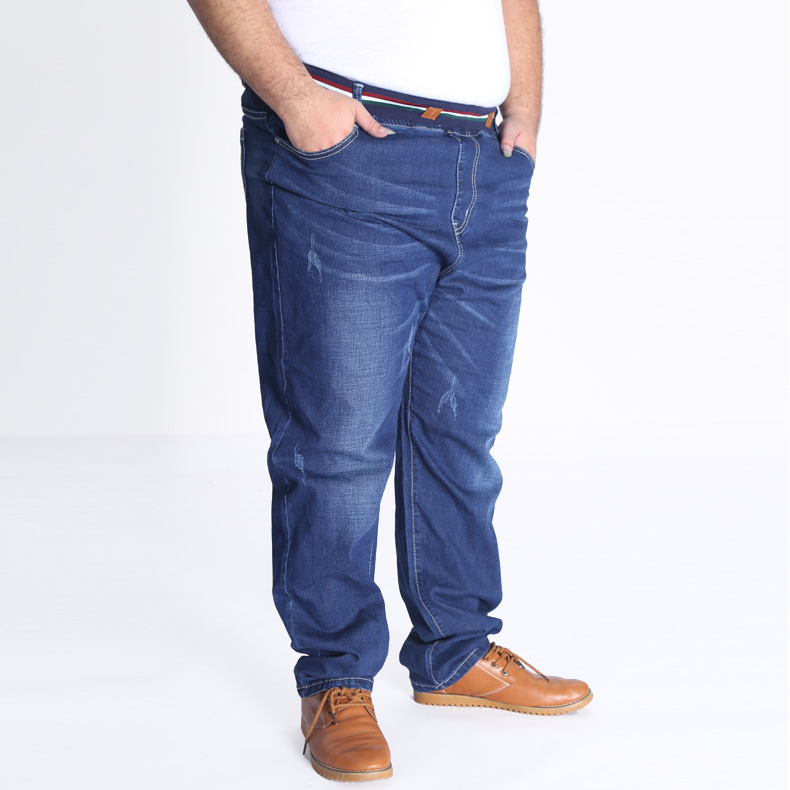 Herrenbekleidung Plus Size Spring High Stretch Jeans Herren Fat Guy Straight Herbst- und Winterstil Lässige große Hosen_voghion.com