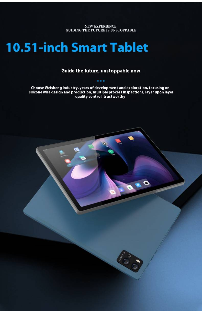 10.1" Octa-Core 4G/5G WiFi Android Tablet - 6GB RAM 128GB Storage, Dual Camera, Bluetooth, HD Display For Online Learning & Gaming (Blue/Gray)_voghion.com