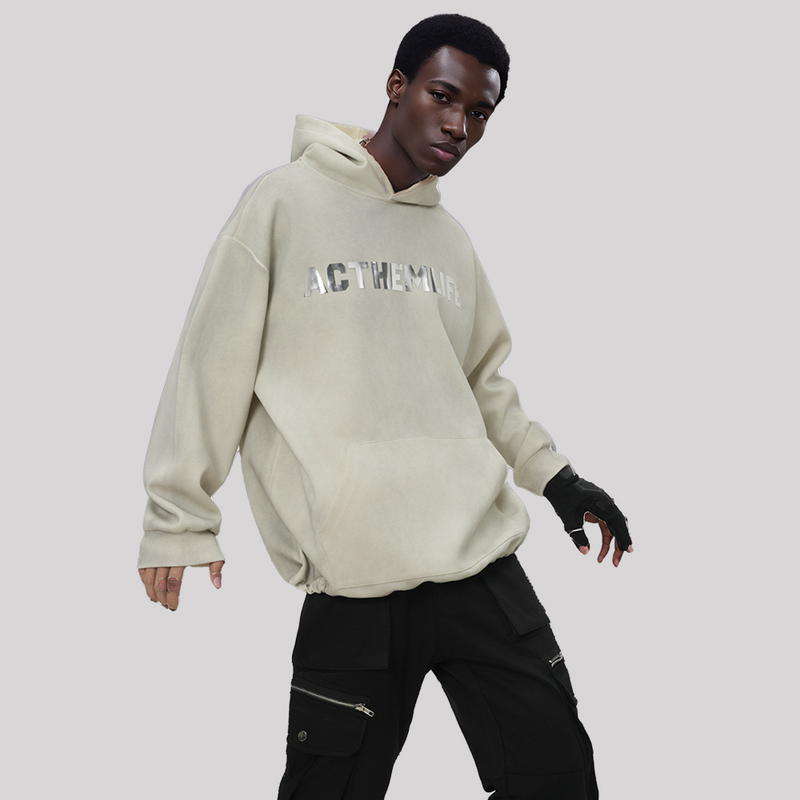 Vintage Washed Oversized Hoodie – Schwerer Distressed Fleece Pullover (96 % Baumwolle, Unisex Streetwear für Herbst/Winter)_voghion.com