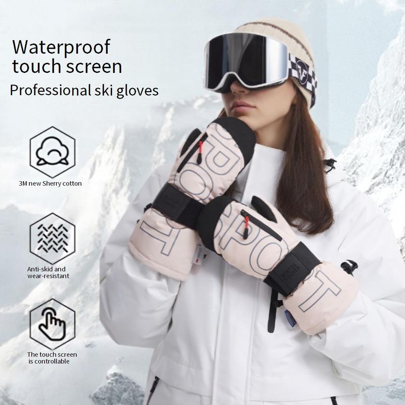 Gants de ski d'extérieur en velours Thinsulate 3M, imperméables, à la mode, pour écran tactile, simples et doubles, chauds_voghion.com