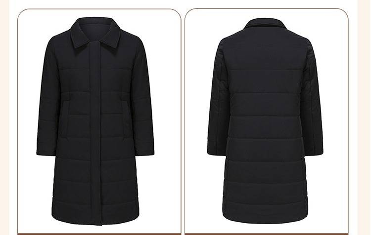"Cappotto professionale in cotone di media lunghezza per lavoro e spostamenti - Giacca invernale formale unisex con collo quadrato"_voghion.com