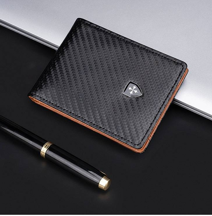 Baellerry RFID Blocking Men's Slim Wallet – Anti-Theft Credit Card Holder With Coin Pocket, PU Leather Bifold Wallet For Daily Use (Black, Gray)_voghion.com