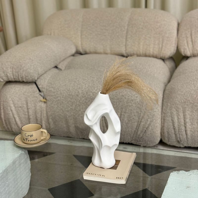 Vintage Floor Ornament Design Sense High-end New Chinese Style Niche Home Simple Ceramic Dried Flower Arrangement Vase_voghion.com