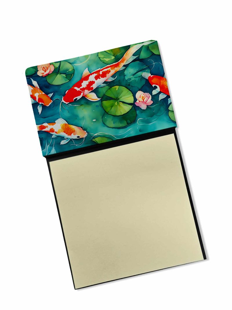 NEW Koi Fish Sticky Note Holder Refillable Dispenser Self-Sticky Note Pads, Memo Pads Blank Desk Accessories_voghion.com