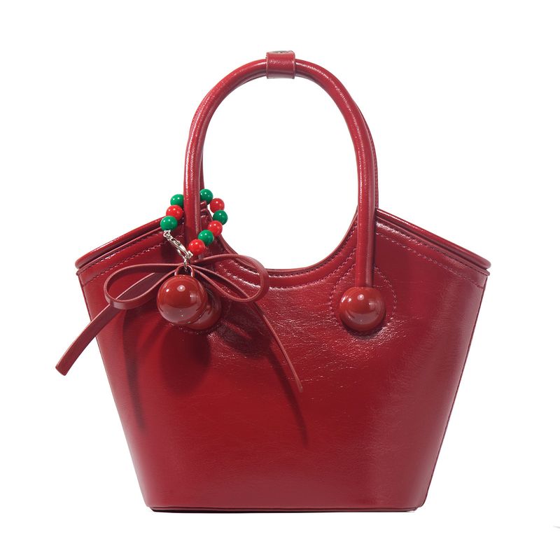 per la sposa 2025 Nuova borsa a tracolla rossa da sposa di alta qualità con texture, borsa a secchiello, regalo per damigella d'onore_voghion.com