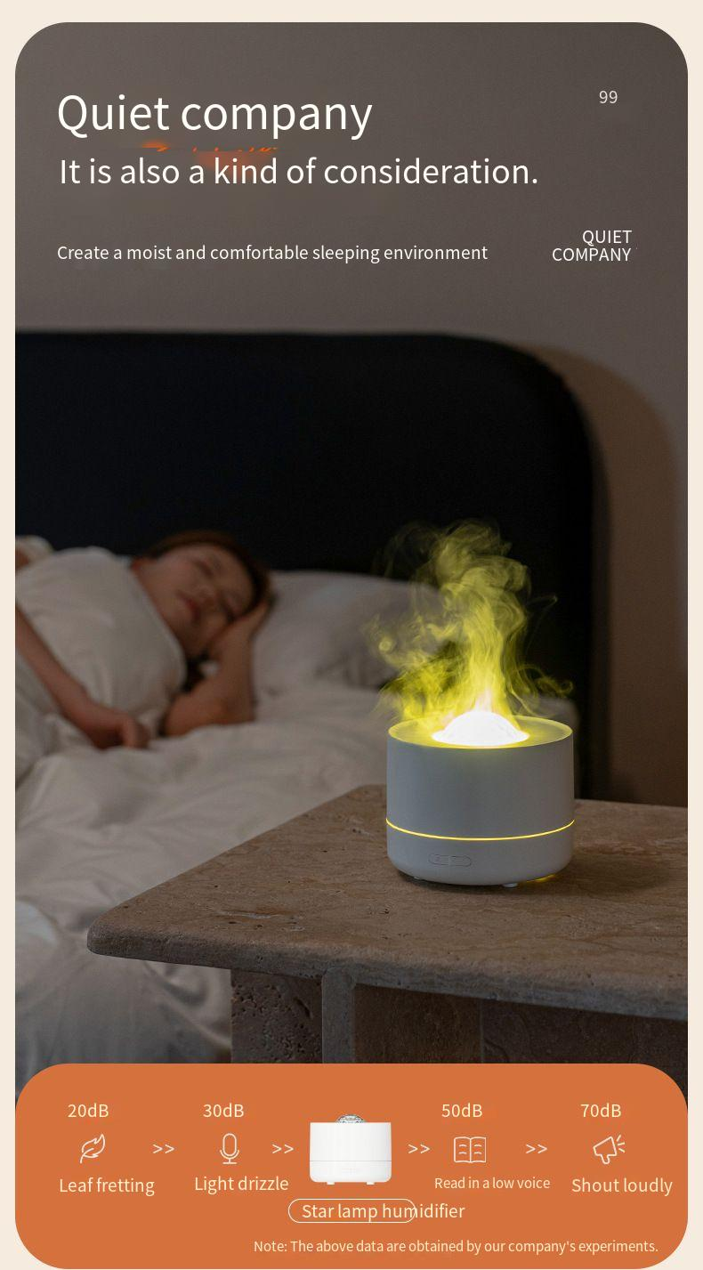 2025 New Colorful Flame Aromatherapy Machine Essential Oil Bedroom Atmosphere Light USB Plug-in Star Projection Lamp_voghion.com