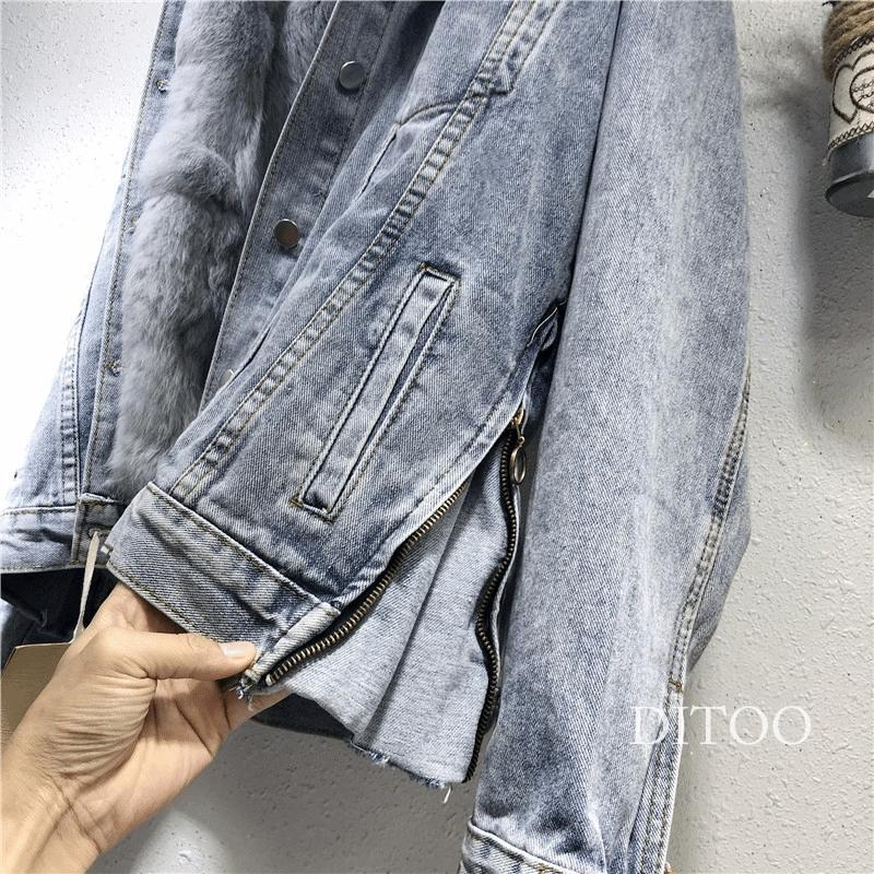 Jeanskappa, kort, ny 2023 vintertank plysch, avtagbar bomullsrock, förtjockad_voghion.com