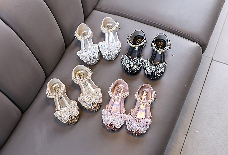 Nuove scarpe da ballo per bambine, principessa, con diamanti, singole, da donna_voghion.com