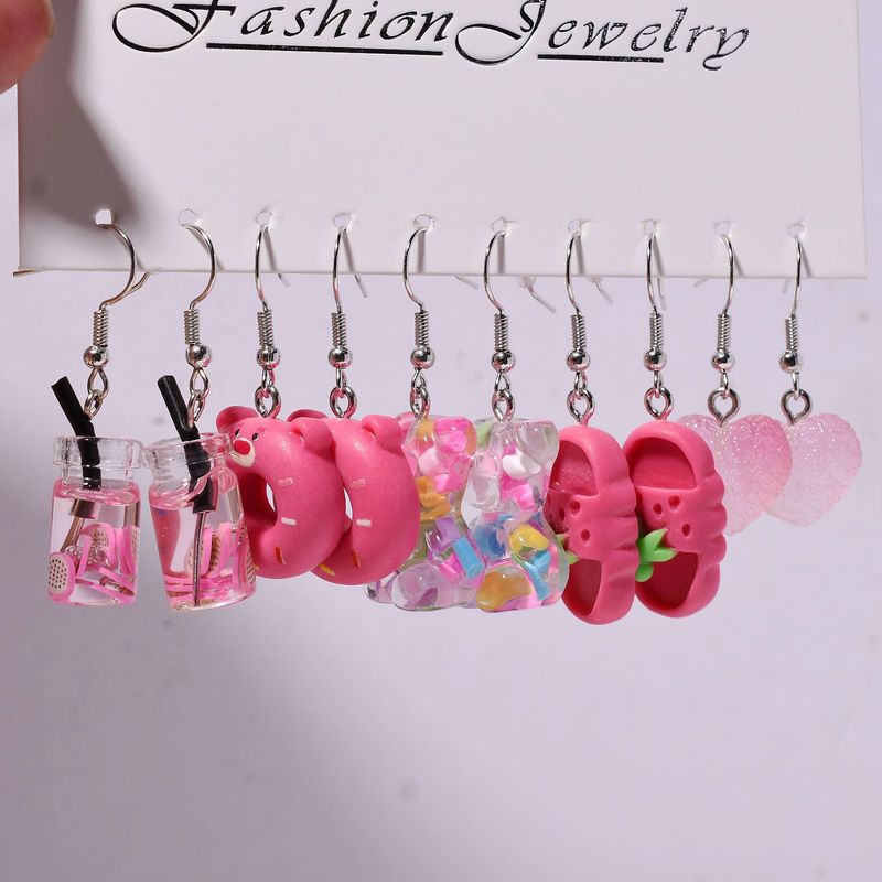1 set schattige gekleurde emaille hars oorbellen_voghion.com