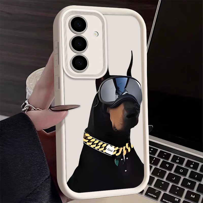 Juokingas šuns telefono dėklas, skirtas „Samsung Galaxy S25 S24 S23 S22 S21 S20 Ultra FE A55 A35 15 A25 Note 20 Plus 5G“ silikoniniam minkštam dangteliui_voghion.com