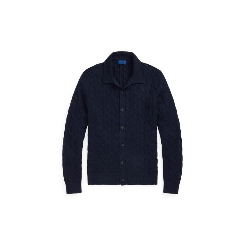 Men's Chunky Cable Knit Cardigan Retro Oversized Sweater Coat With Shawl Collar (S-XXL) – Thick Warm Wool-Like Pullover For Autumn & Spring_voghion.com