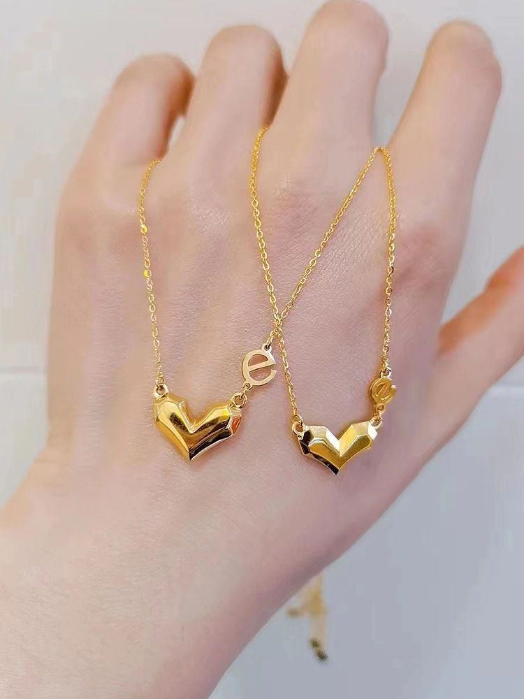 Collana a forma di cuore francese per donna, stile Ins, nuova catena per clavicola di alta qualità, a forma di cuore, lusso leggero di nicchia, vero amore_voghion.com