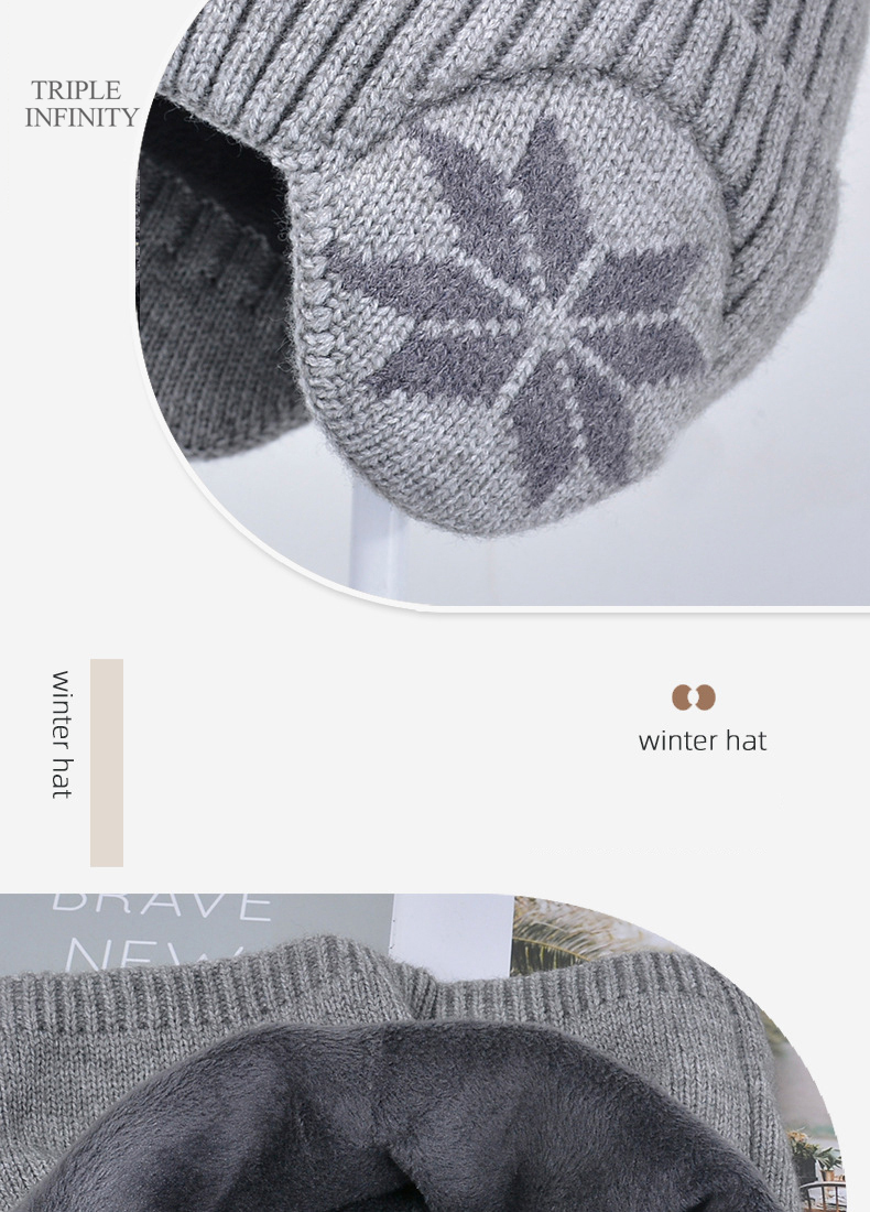 Modische Wintermützen für Kinder, mit Flausch gefüttert, winddicht, warm, Mützen, Outdoor-Nackenschutz, Schal, dicke Strickmützen_voghion.com