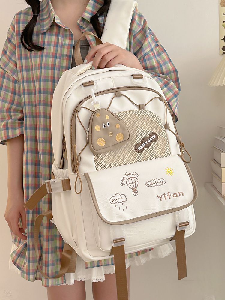 Dopamine Middle Girls Cute Elementary School Backpack Ins Niche Unique Large Capacity Double Shoulder Bag For Women_voghion.com