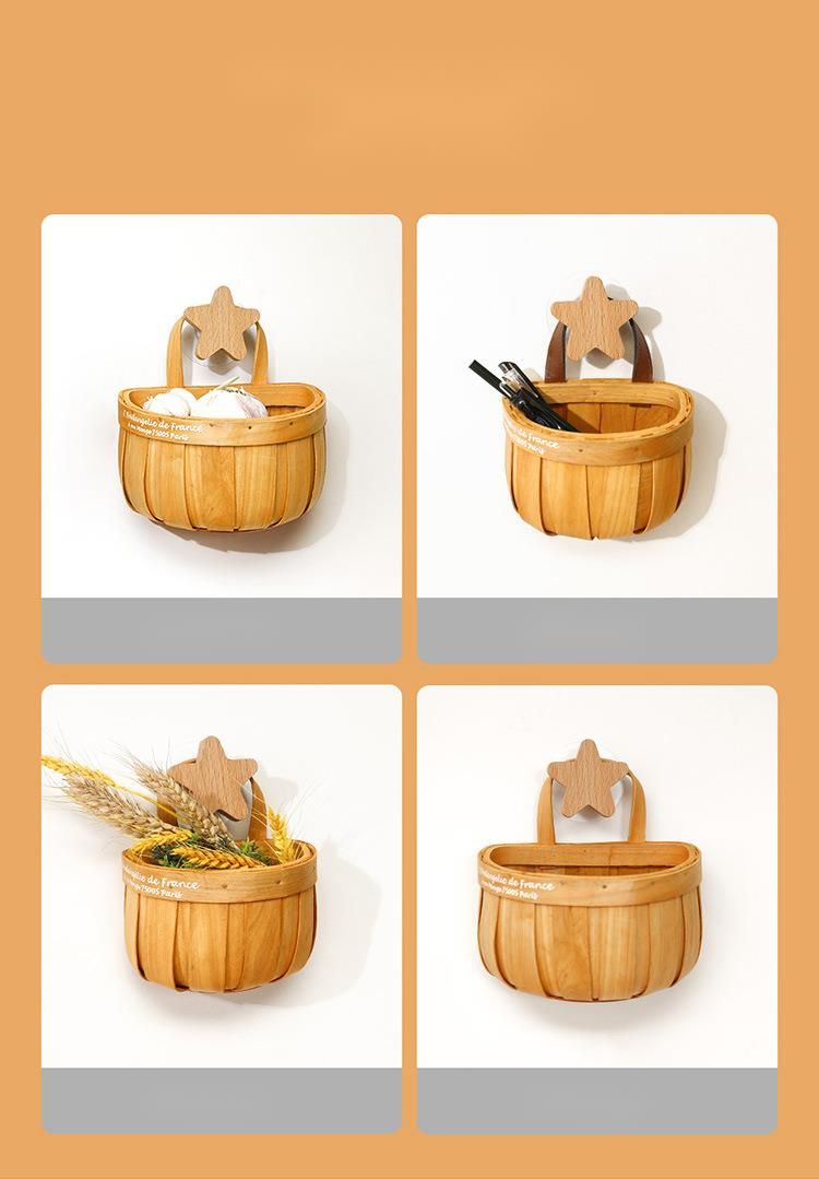 Cestino da parete in bambù intrecciato a forma di testa di cipolla da cucina, contenitore per zenzero e aglio_voghion.com