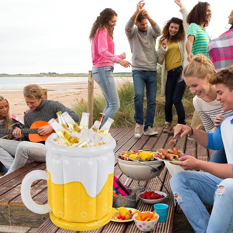 1/2 Stück aufblasbarer PVC-Eiskübel, Bierkühler, lustige Dekoration für hawaiianische Geburtstagsfeiern, Sommer, Strand, Pool, Grillzubehör_voghion.com