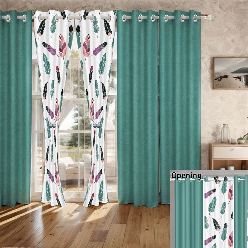 9 Piece Soft All-Season Washed Microfiber Cover Set , Queen/King/Calking Bedding Set With Pillowcases,Bedspread Print Curtains & Solid Curtains,Print, Moisture-Wicking, Soft ,Cooling, Easy Care_voghion.com