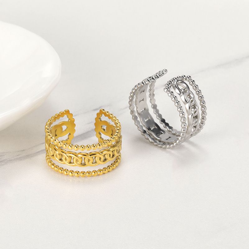 Anello cubano aperto regolabile a tripla spirale, stile trendy, per uomo e donna_voghion.com