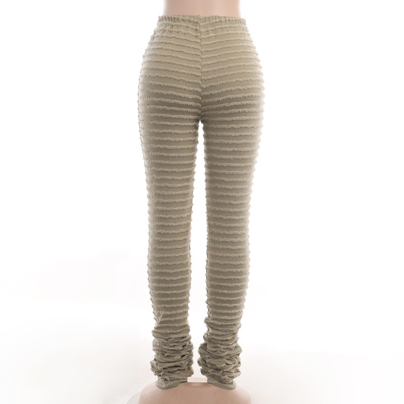 Dameskleding Gebreide Gestreepte Sexy Slanke Broek Kinder Lente Mode Hoge Taille Heup Lifting Hot Girl Casual Broek_voghion.com