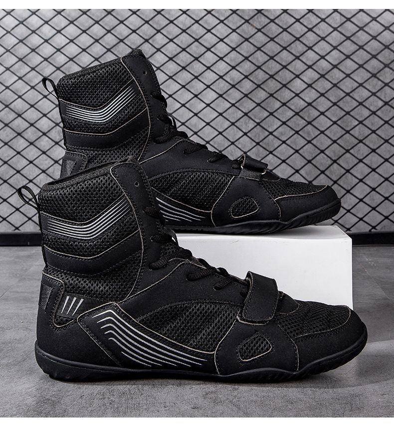 Chaussures de boxe unisexes, antidérapantes et antichute, pour entraînement au combat, légères et résistantes à l'usure_voghion.com