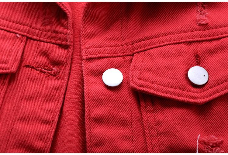 Ropa de mujer Chaleco vaquero multicolor Chaqueta corta ajustada sin mangas para mujer Cárdigan superior roto_voghion.com