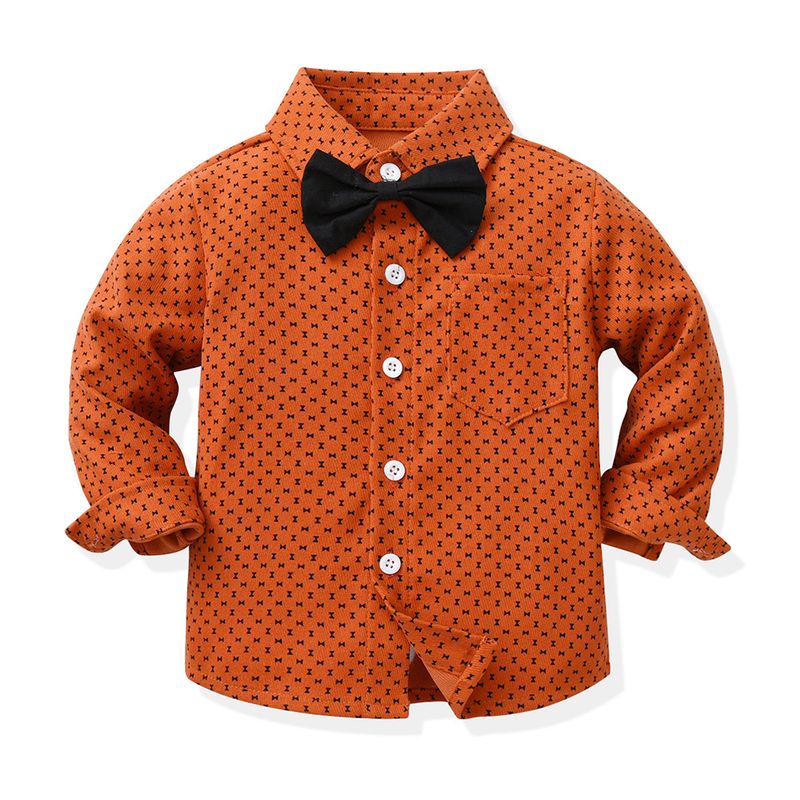 Kinderkleidung Hinweis Jungenanzug Langarm bedrucktes Hemd Overall Kinder Gentleman Kleid Einjähriges Leistungskostüm_voghion.com