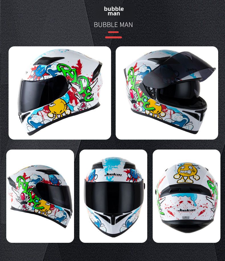 Doppellinsen-Motorradhelm Herren-Trailrunning-Helm Elektrischer Damen-Winter-Vollschutzhut-Integralhelm_voghion.com