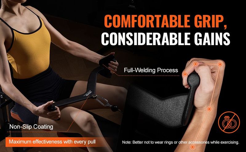 VEVOR LAT Pulldown Bar Handle Attachment V-bar T-bar Cable Machine For Home Gym_voghion.com