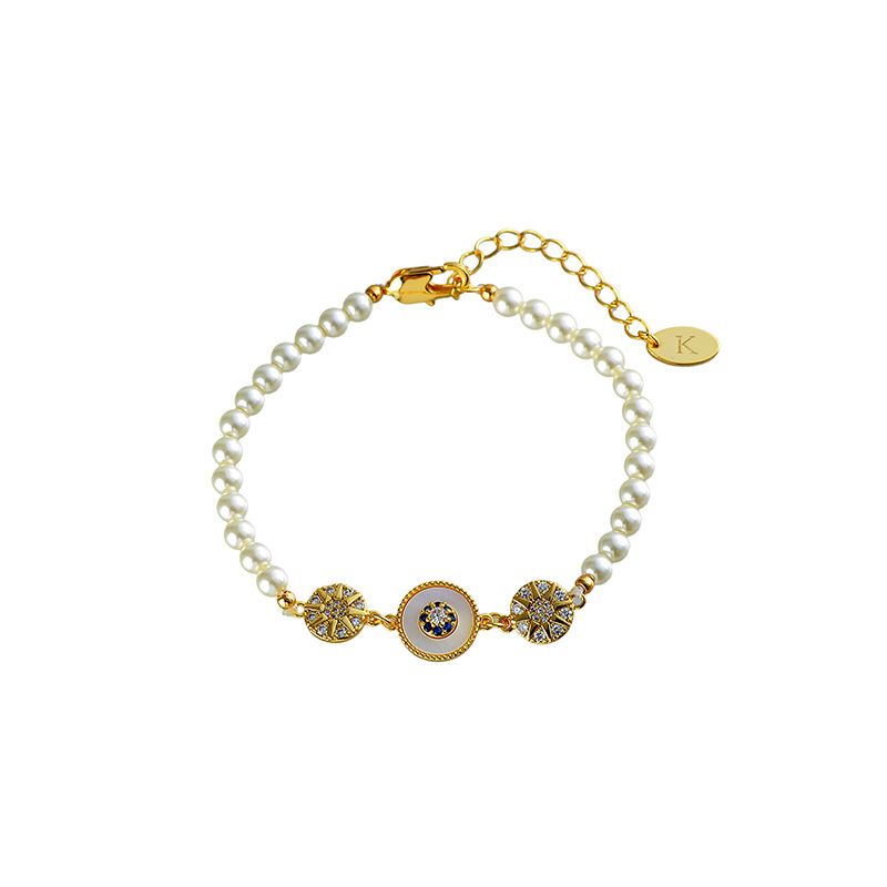 Damenarmband, neues, einfaches, rundes, achtzackiges Sternarmband mit Shijia-Perlen für Damen, lichtecht, elegant, luxuriös und_voghion.com