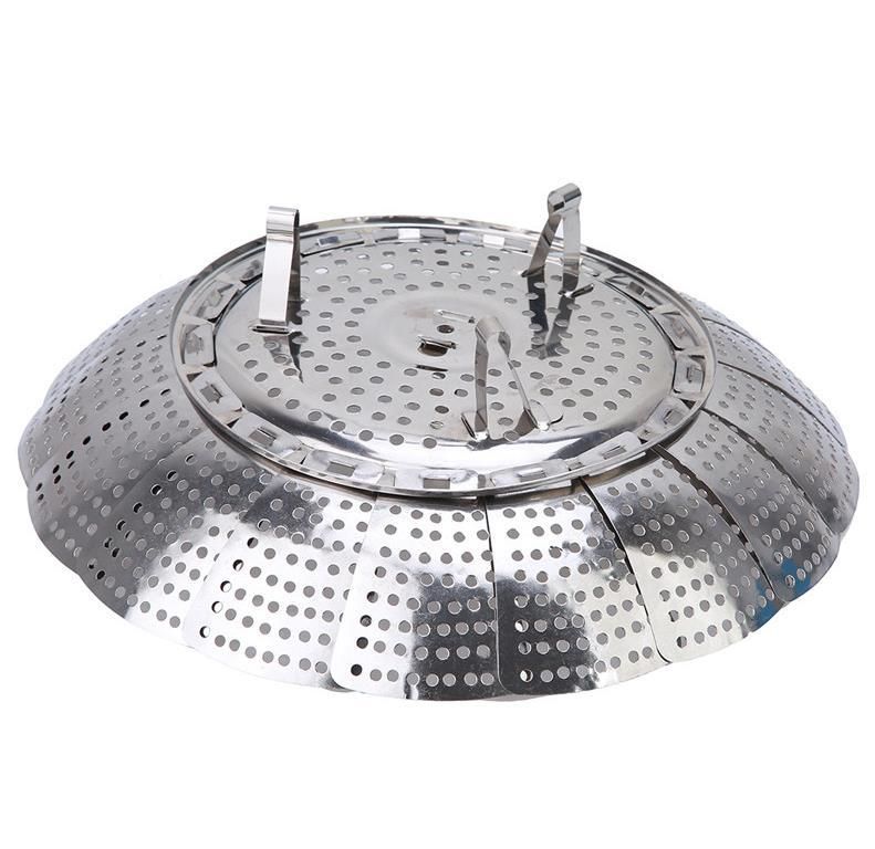 Vassoio per la cottura a vapore pieghevole retrattile in acciaio inossidabile Vassoio per la cottura a vapore multifunzionale Lotus Vassoio per la cottura a vapore Vassoio per frutta assortita Vassoio di scarico della cucina_voghion.com