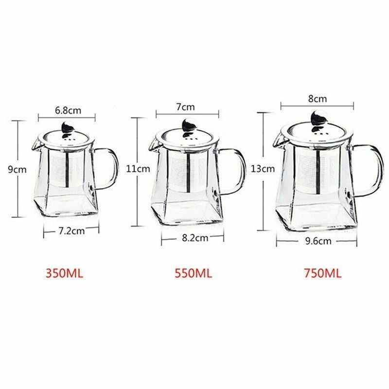 350-750ML Klar Varmebestandig Klar Glas Tekande Med Infuser Kaffe Teblad Urtekande Blomst Tekande Mælk Juice Beholder_voghion.com