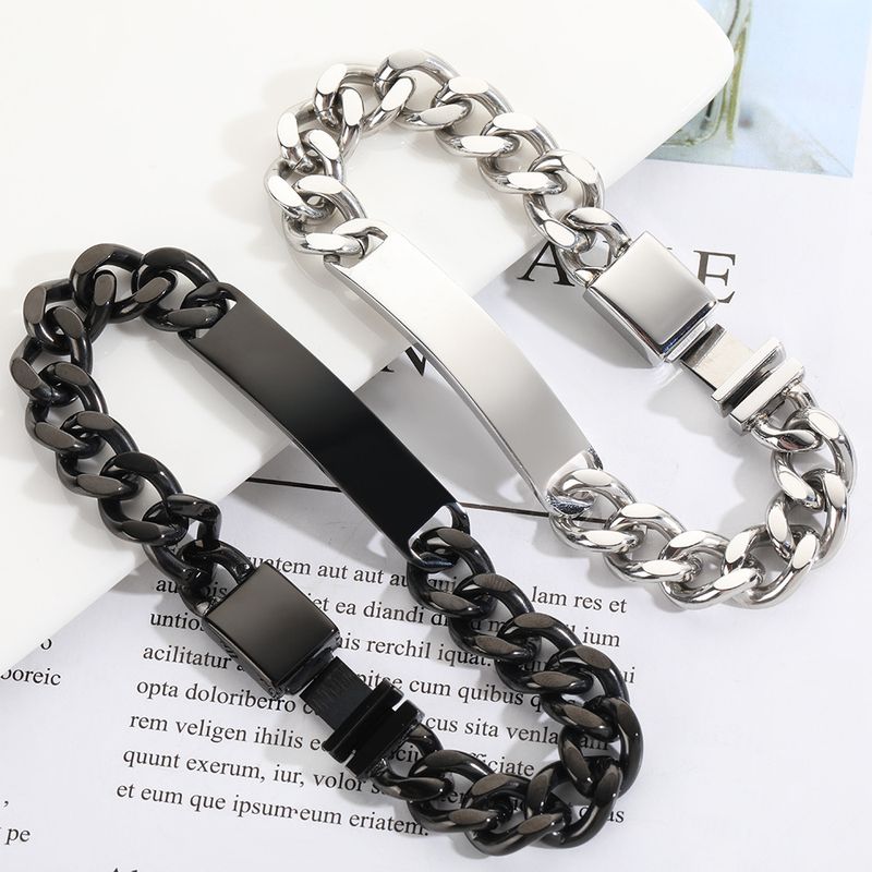 Ins Acciaio Inox Coppia Design Hip-Hop Anello Mano Titanio Acciaio Braccialetto Cubano Gioiello_voghion.com