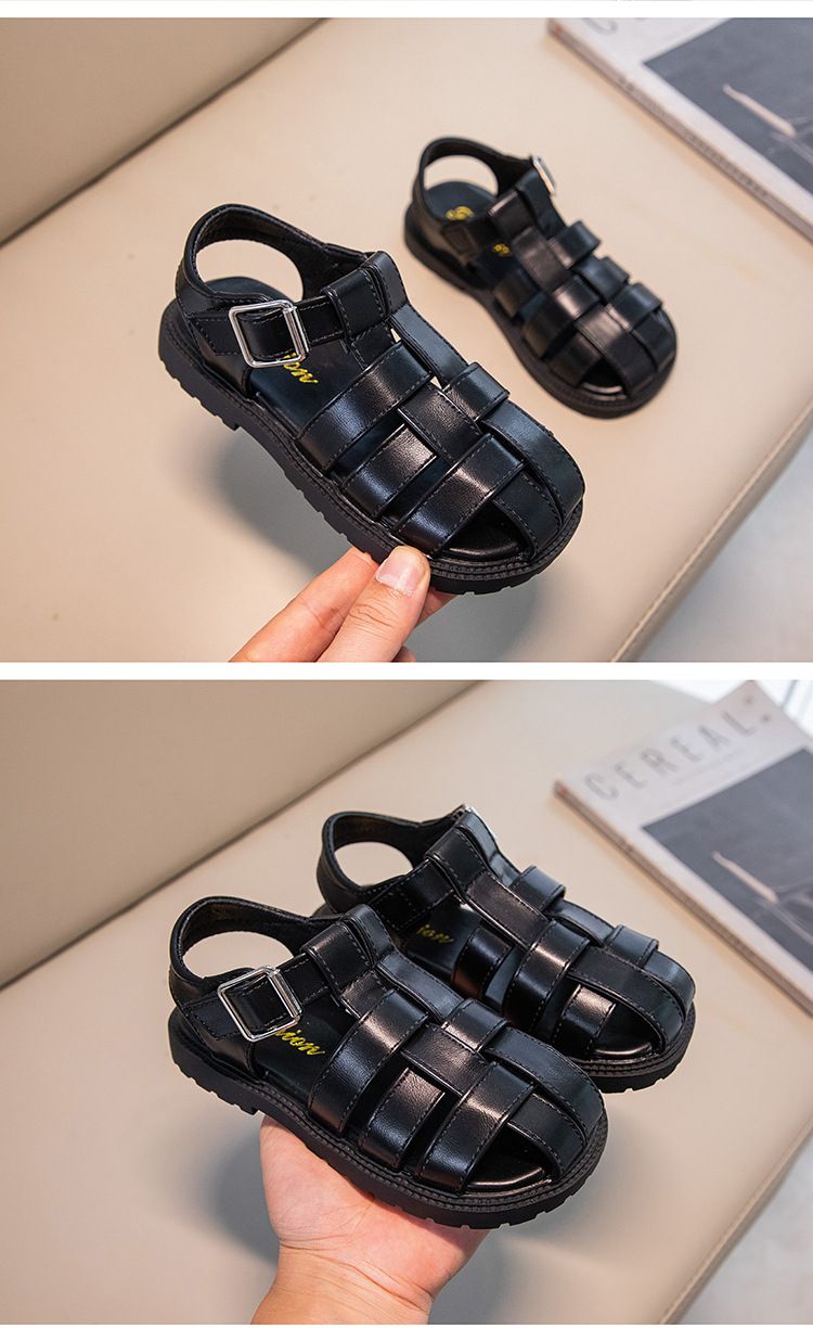 Baotou-Sandalen für Mädchen 2024, Sommer neue Jungen, weiche Sohle, rutschfeste Schuhe, Kinder, Baby, hohle Strand-Hausschuhe_voghion.com