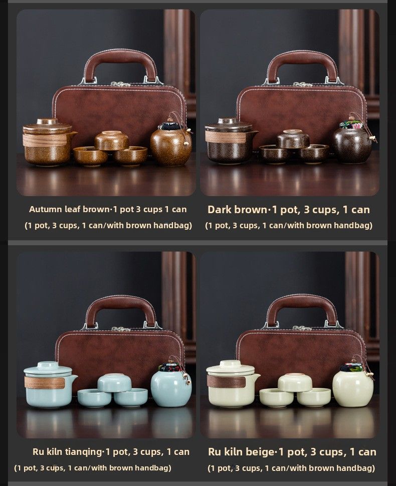 Set Small Portable Quick Tea Cup Outdoor Camping Travel Teapot Teacup One Pot Two Cups_voghion.com