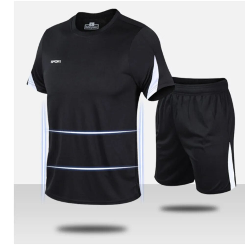 Summer Men's Oversized Quick Drying And Breathable Running Suit Loose Fitting Casual Fitness Short Sleeved 2024 New_voghion.com