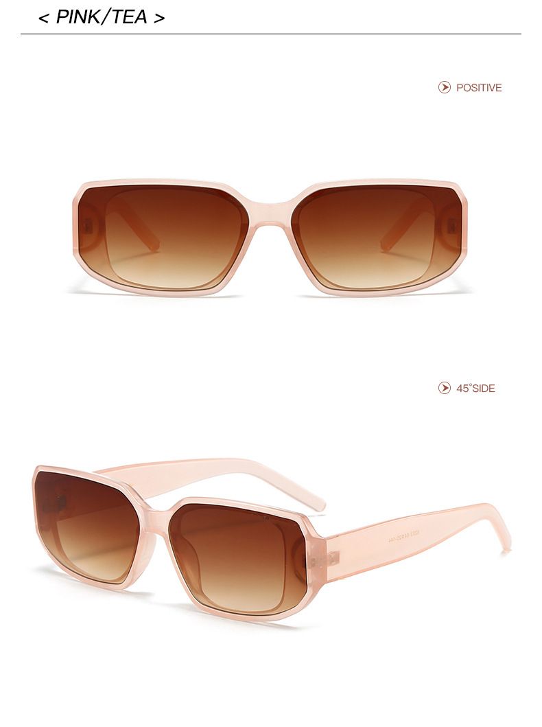 Lunettes de soleil unisexes tendance, monture carrée décontractée, idéales pour le shopping et la conduite, 6263_voghion.com