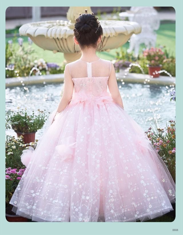 Abito da principessa rosa per bambina - Elegante abito formale per compleanni ed eventi speciali Tendenze moda più vendute_voghion.com