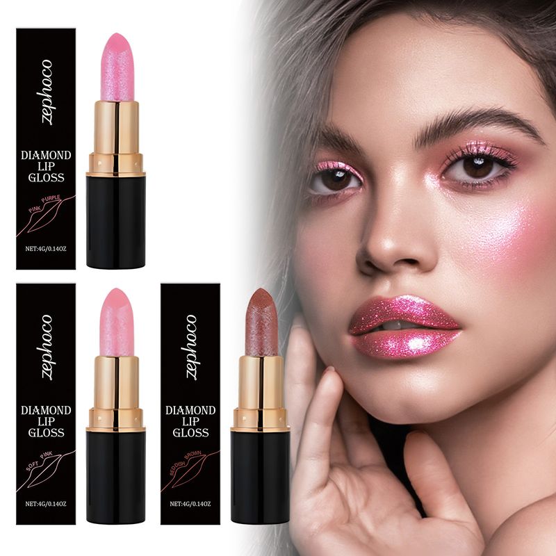 ZEPHOCO Lipstick Series Natural Color Bright Smooth Plump Lips Shimmer Lip Gloss_voghion.com