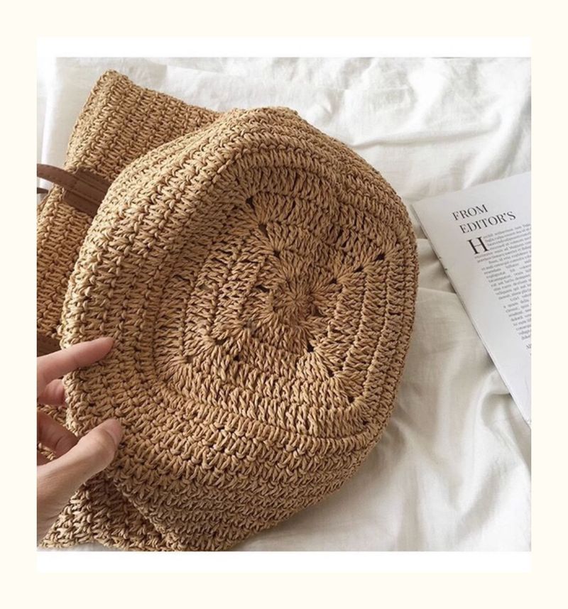 Grass French tidal beach 2024 borsa tote fatta a mano intrecciata a mano in rattan ad alta capacità per l'estate delle nuove donne_voghion.com