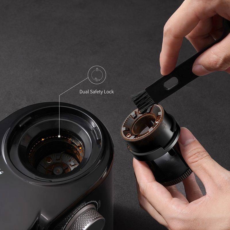Elektrický mlýnek na kávu, výška 9,76 palce/24,8 cm, šířka 4,52 palce/11,5 cm, mlýnek na espresso s průhlednou mlecí komorou, příslušenství na kuchyňskou linku_voghion.com