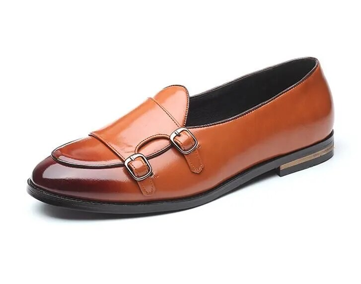 Chaussures en cuir décontractées pour hommes Movechain Chaussures de fête de mariage Chaussures à boucle à enfiler pour hommes Mocassins pour hommes Mocassins de conduite_voghion.com